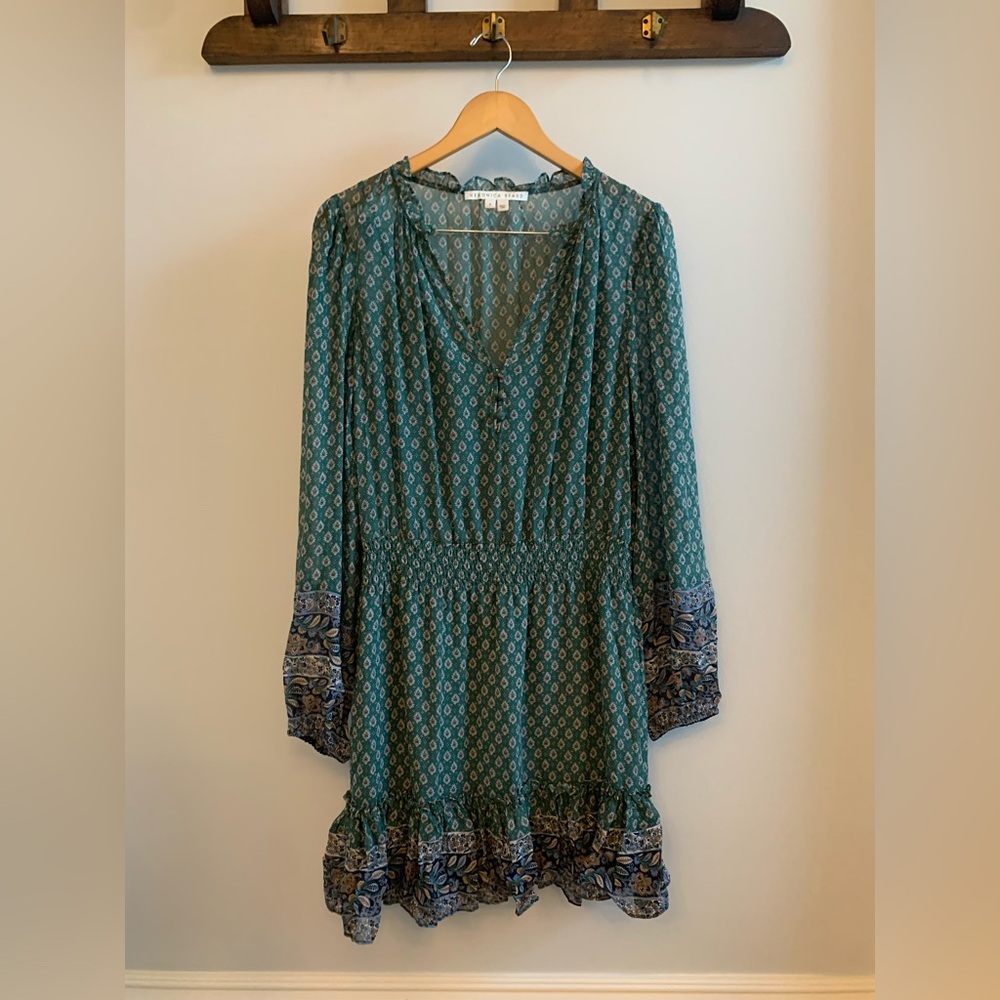 Veronica Beard Green Paisley Silk Dress
